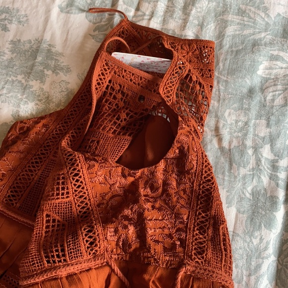 NWT Free People Emily Dress, Crochet, Cooper, Boho - Picture 12 of 12